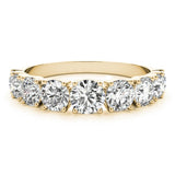 Luxurious 9 Stone Round Prong - Set Diamond Wedding Band - Diamonds By Rothschild