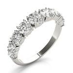 Luxurious 9 Stone Round Prong - Set Diamond Wedding Band - Diamonds By Rothschild