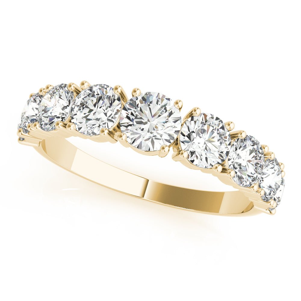 Luxurious 9 Stone Round Prong - Set Diamond Wedding Band - Diamonds By Rothschild