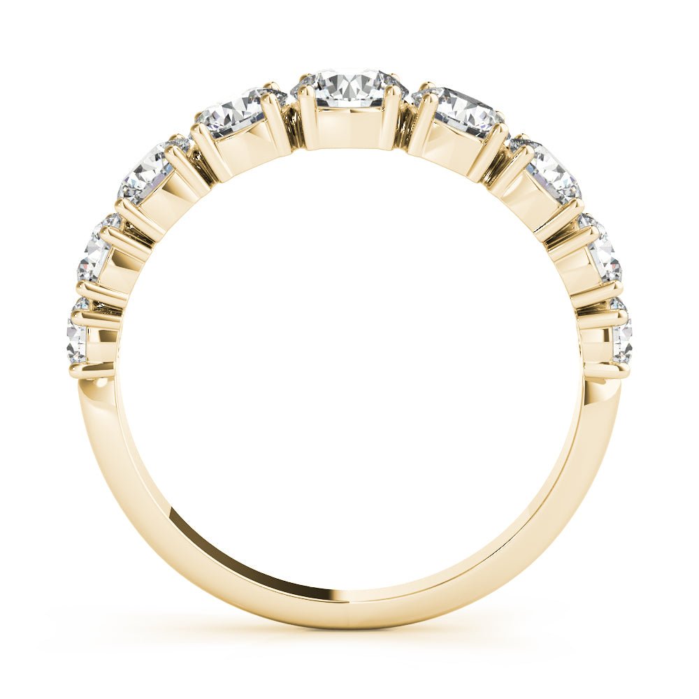 Luxurious 9 Stone Round Prong - Set Diamond Wedding Band - Diamonds By Rothschild