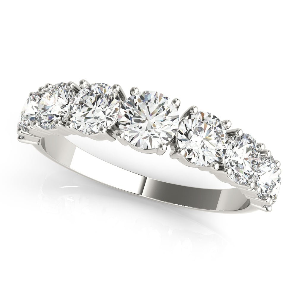 Luxurious 9 Stone Round Prong - Set Diamond Wedding Band - Diamonds By Rothschild