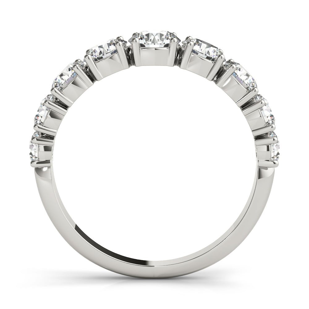Luxurious 9 Stone Round Prong - Set Diamond Wedding Band - Diamonds By Rothschild
