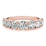 Luxurious 9 Stone Round Prong - Set Diamond Wedding Band - Diamonds By Rothschild