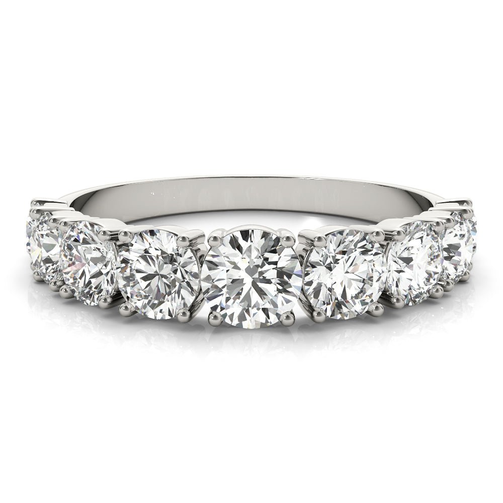 Luxurious 9 Stone Round Prong - Set Diamond Wedding Band - Diamonds By Rothschild
