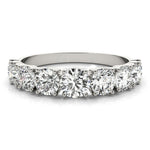 Luxurious 9 Stone Round Prong - Set Diamond Wedding Band - Diamonds By Rothschild
