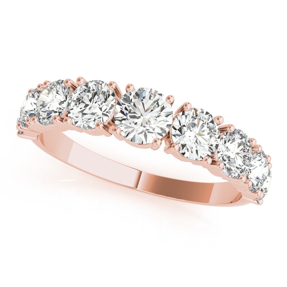 Luxurious 9 Stone Round Prong - Set Diamond Wedding Band - Diamonds By Rothschild