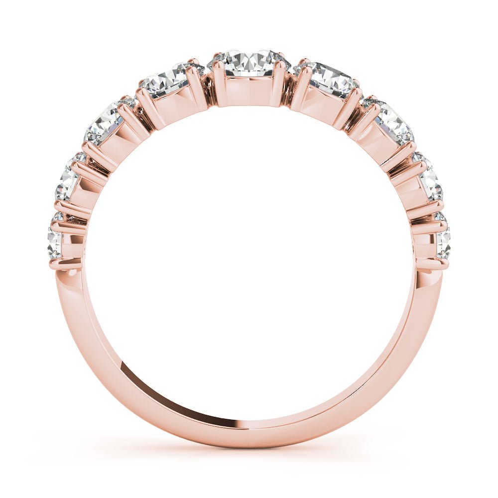 Luxurious 9 Stone Round Prong - Set Diamond Wedding Band - Diamonds By Rothschild