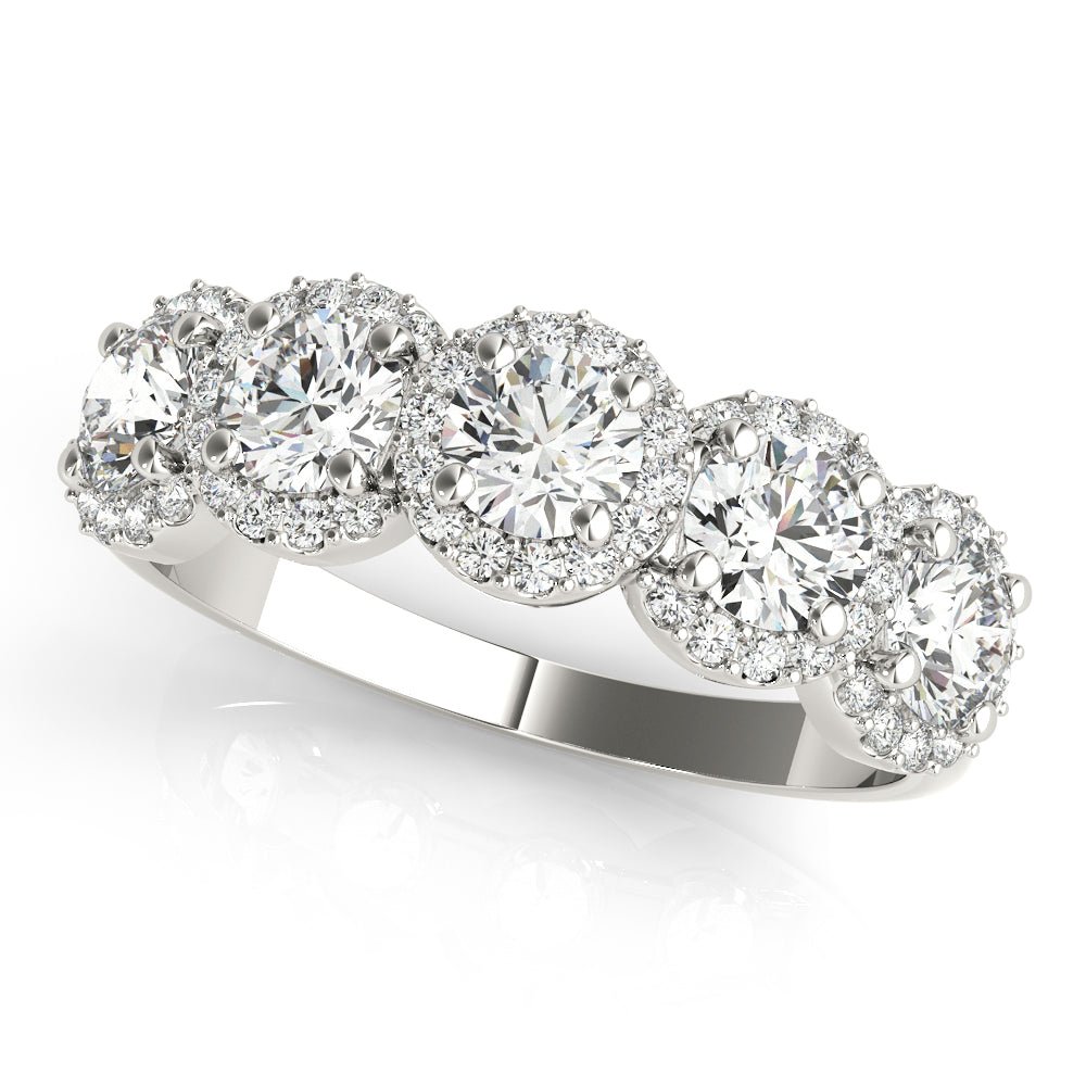 Luxurious & Dazzling Round Halo Diamond Pavé Wedding Ring - Diamonds By Rothschild
