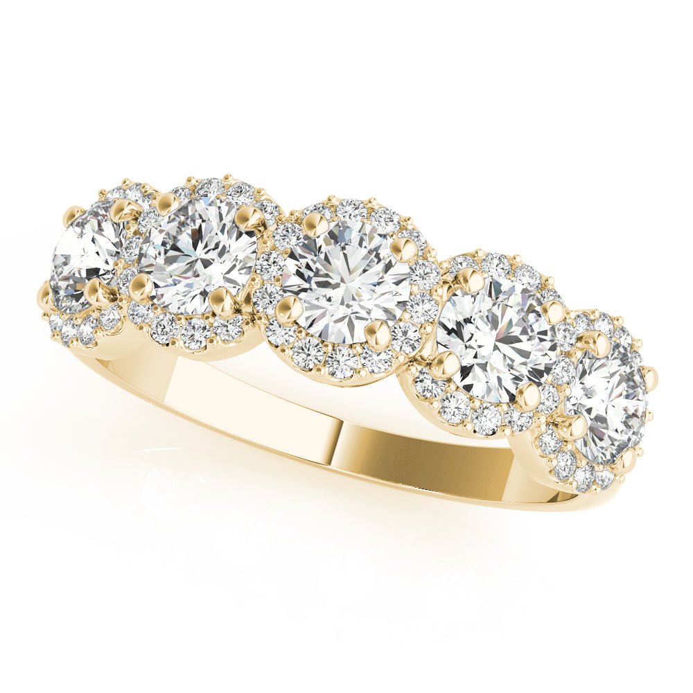 Luxurious & Dazzling Round Halo Diamond Pavé Wedding Ring - Diamonds By Rothschild