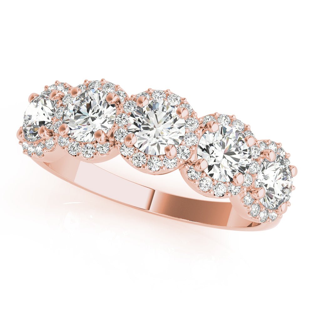 Luxurious & Dazzling Round Halo Diamond Pavé Wedding Ring - Diamonds By Rothschild