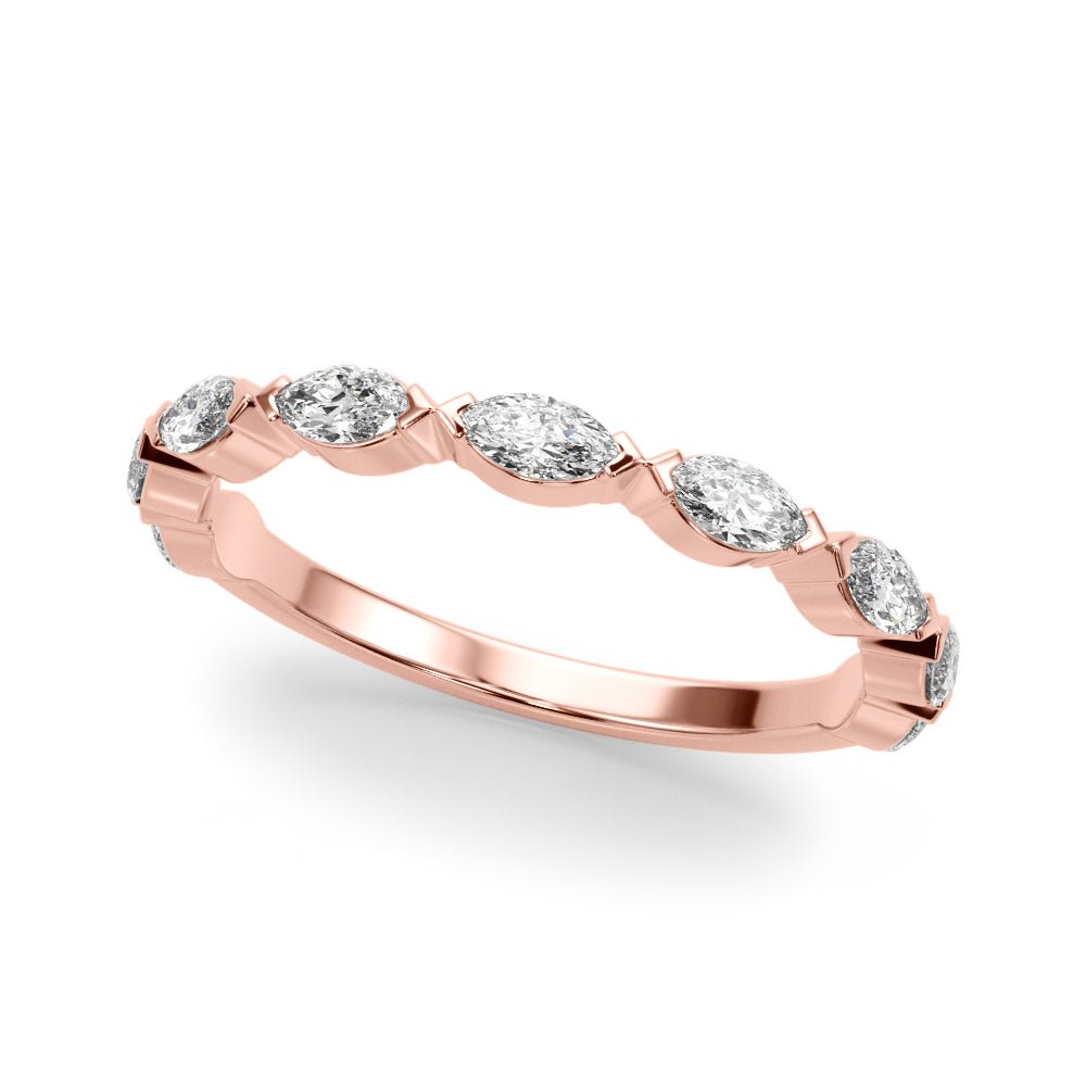 Luxurious Stackable Marquise Diamond Pavé Wedding Ring - Diamonds By Rothschild