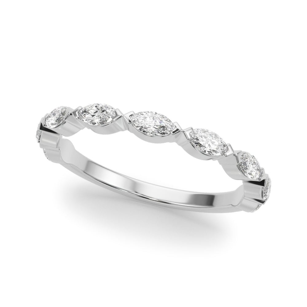 Luxurious Stackable Marquise Diamond Pavé Wedding Ring - Diamonds By Rothschild