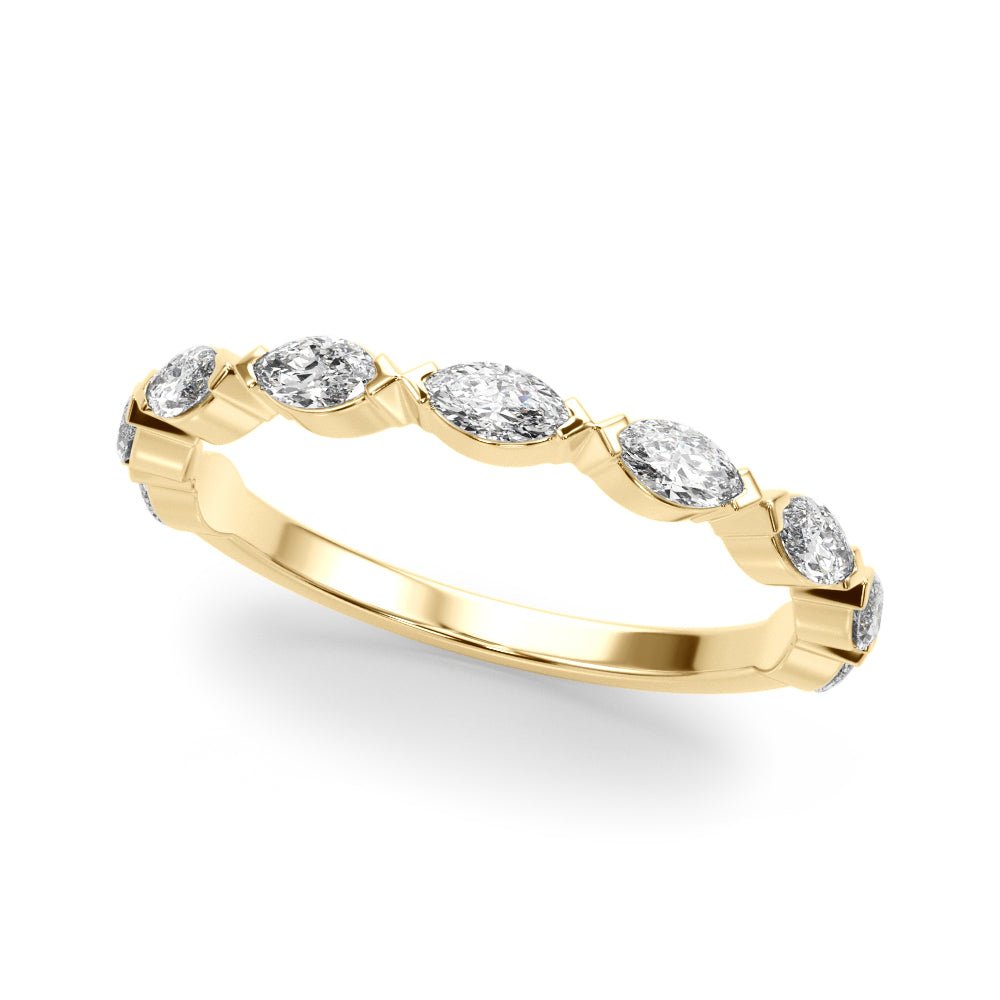 Luxurious Stackable Marquise Diamond Pavé Wedding Ring - Diamonds By Rothschild