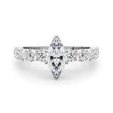 Marquise Center Large Pavé Engagement Ring - Diamonds By Rothschild