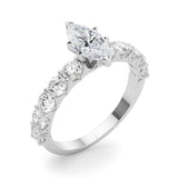 Marquise Center Large Pavé Engagement Ring - Diamonds By Rothschild