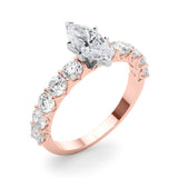Marquise Center Large Pavé Engagement Ring - Diamonds By Rothschild