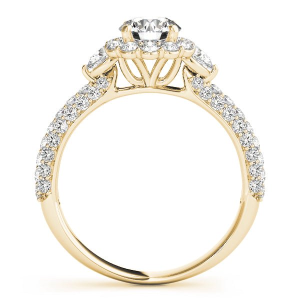 Multi - Row Pavé Shank Halo Engagement Ring - Diamonds By Rothschild