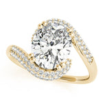 Oval Center Bypass Pavé Engagement Ring - Diamonds By Rothschild