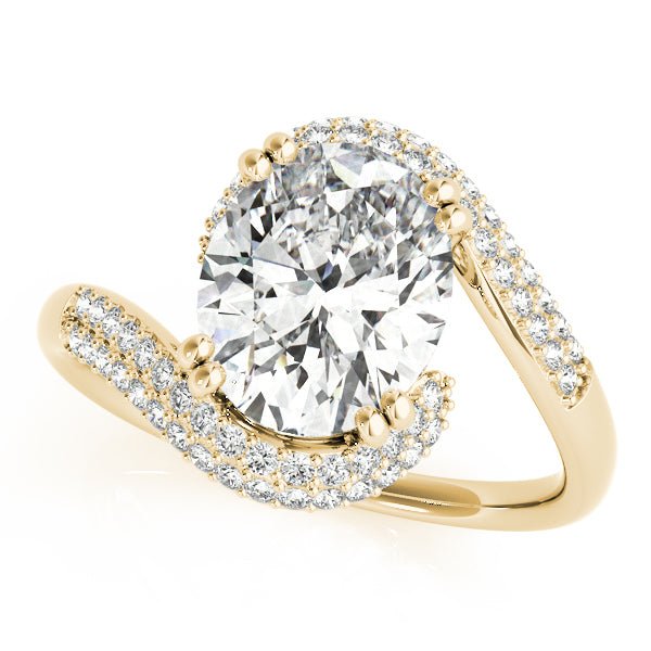 Oval Center Bypass Pavé Engagement Ring - Diamonds By Rothschild