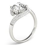Oval Center Bypass Pavé Engagement Ring - Diamonds By Rothschild