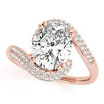 Oval Center Bypass Pavé Engagement Ring - Diamonds By Rothschild