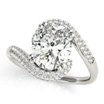Oval Center Bypass Pavé Engagement Ring - Diamonds By Rothschild