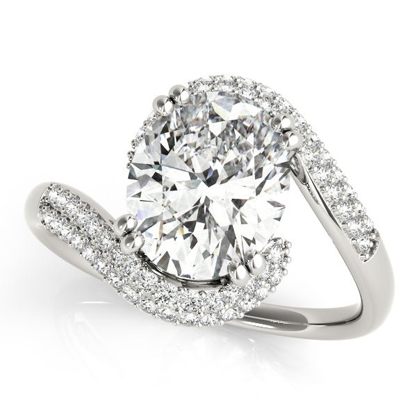 Oval Center Bypass Pavé Engagement Ring - Diamonds By Rothschild