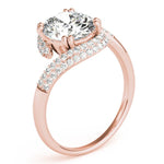 Oval Center Bypass Pavé Engagement Ring - Diamonds By Rothschild