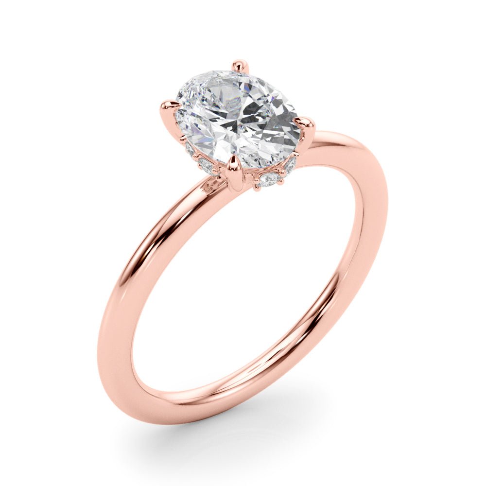Oval Center Hidden Halo Engagement Ring - Diamonds By Rothschild