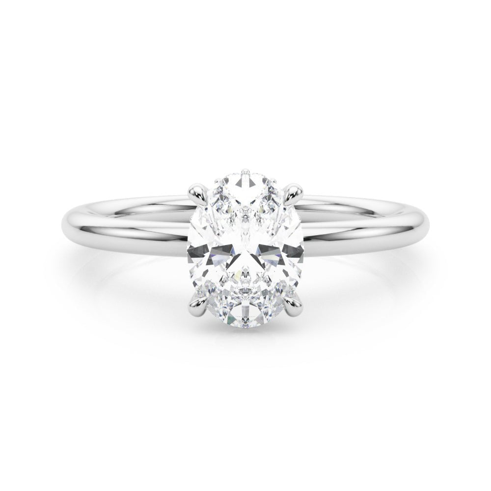 Oval Center Hidden Halo Engagement Ring - Diamonds By Rothschild