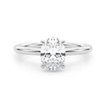 Oval Center Hidden Halo Engagement Ring - Diamonds By Rothschild