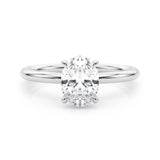 Oval Center Hidden Halo Engagement Ring - Diamonds By Rothschild