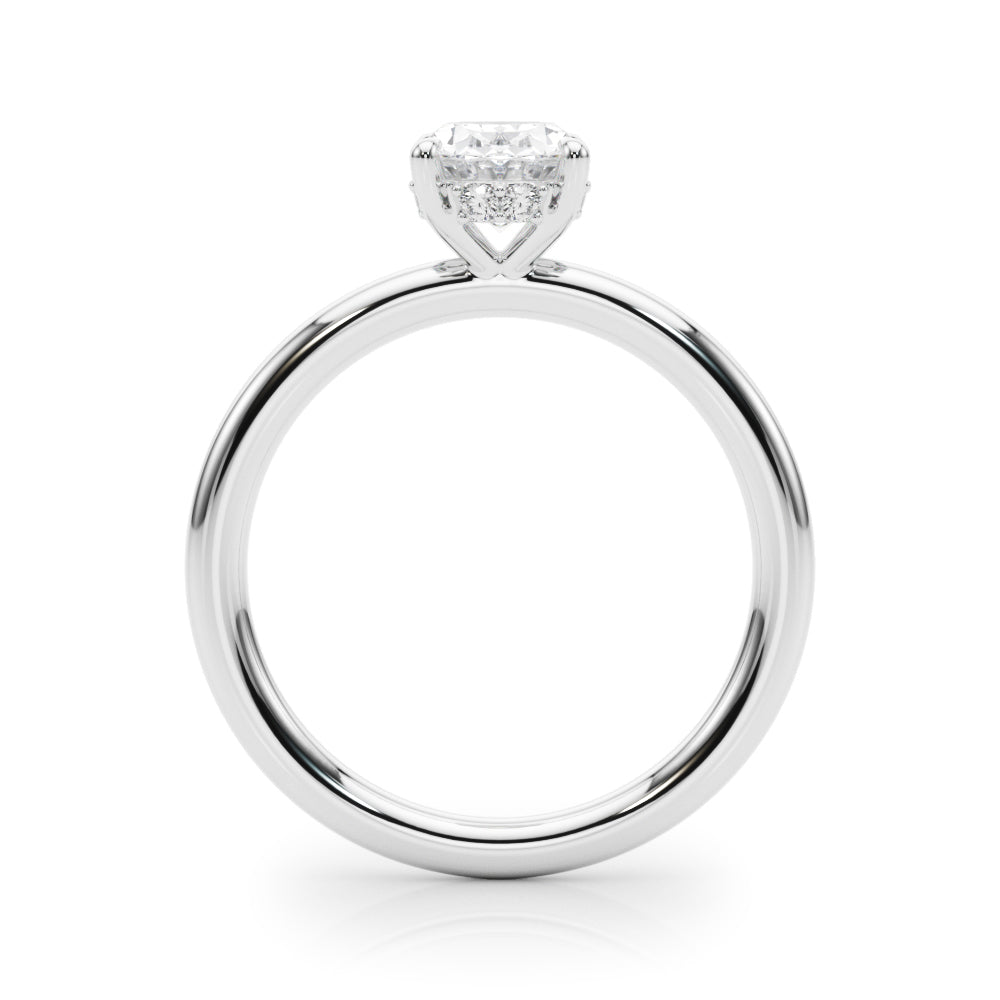 Oval Center Hidden Halo Engagement Ring - Diamonds By Rothschild