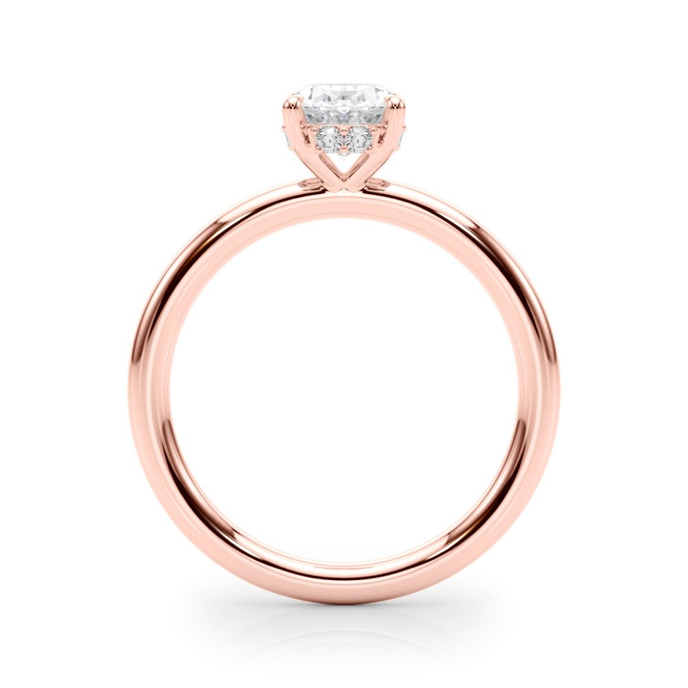 Oval Center Hidden Halo Engagement Ring - Diamonds By Rothschild
