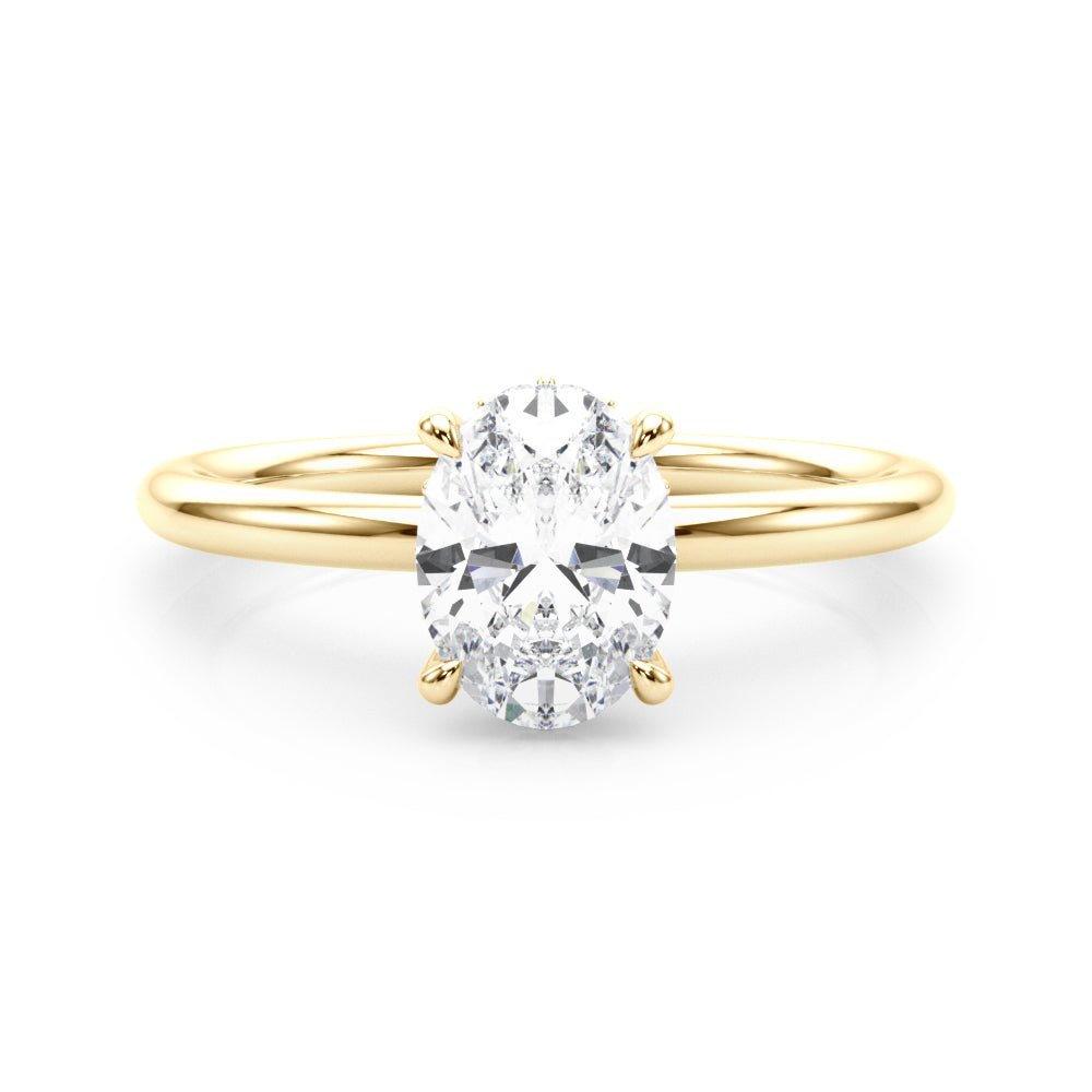 Oval Center Hidden Halo Engagement Ring - Diamonds By Rothschild