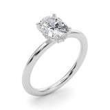 Oval Center Hidden Halo Engagement Ring - Diamonds By Rothschild