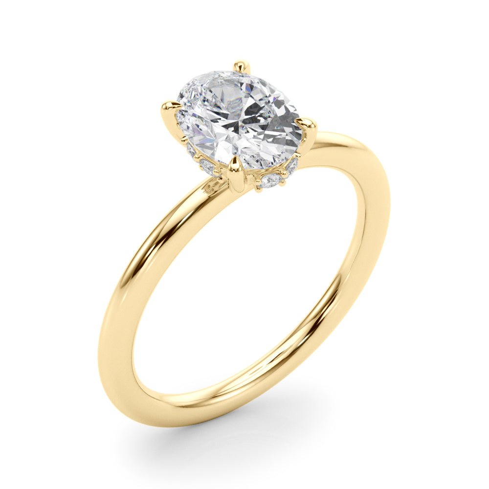 Oval Center Hidden Halo Engagement Ring - Diamonds By Rothschild