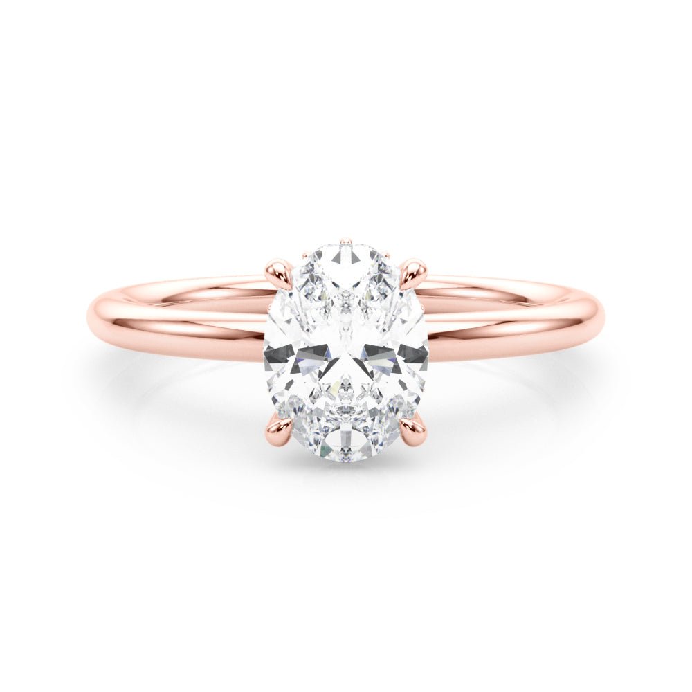 Oval Center Hidden Halo Engagement Ring - Diamonds By Rothschild