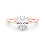 Oval Center Hidden Halo Engagement Ring - Diamonds By Rothschild