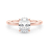 Oval Center Hidden Halo Engagement Ring - Diamonds By Rothschild