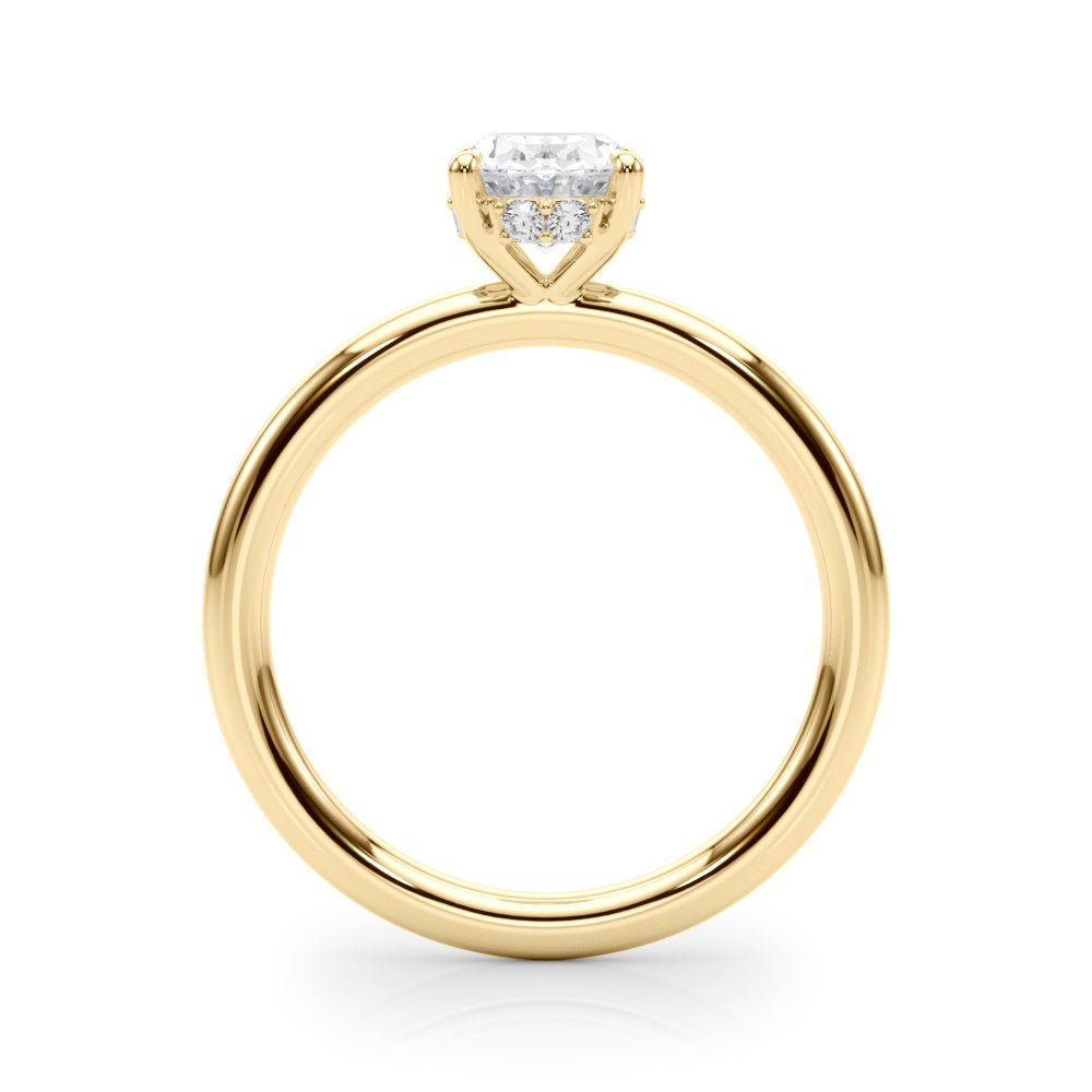 Oval Center Hidden Halo Engagement Ring - Diamonds By Rothschild
