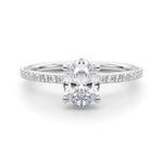 Oval Center Hidden Halo Pavé Engagement Ring - Diamonds By Rothschild