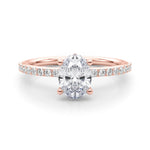 Oval Center Hidden Halo Pavé Engagement Ring - Diamonds By Rothschild