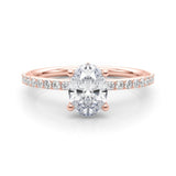 Oval Center Hidden Halo Pavé Engagement Ring - Diamonds By Rothschild