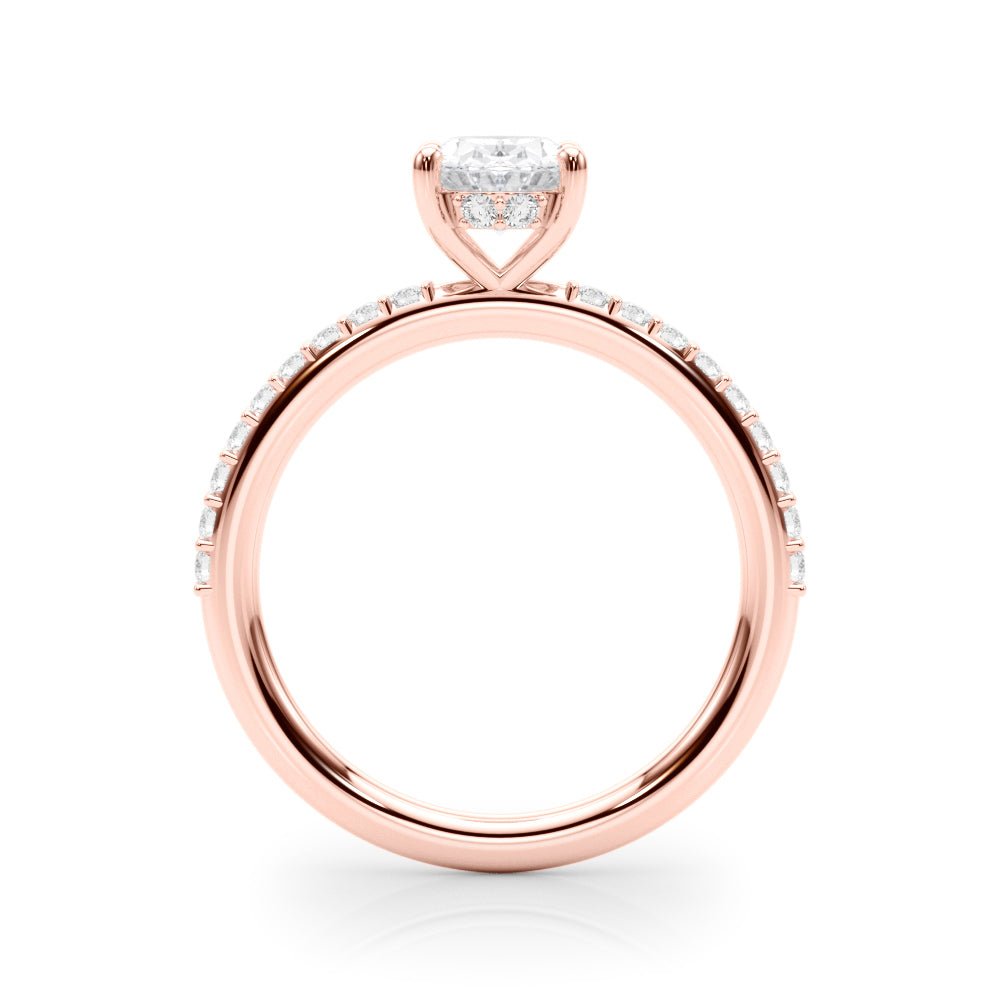 Oval Center Hidden Halo Pavé Engagement Ring - Diamonds By Rothschild