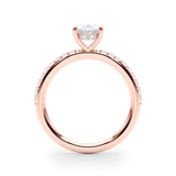 Oval Center Hidden Halo Pavé Engagement Ring - Diamonds By Rothschild