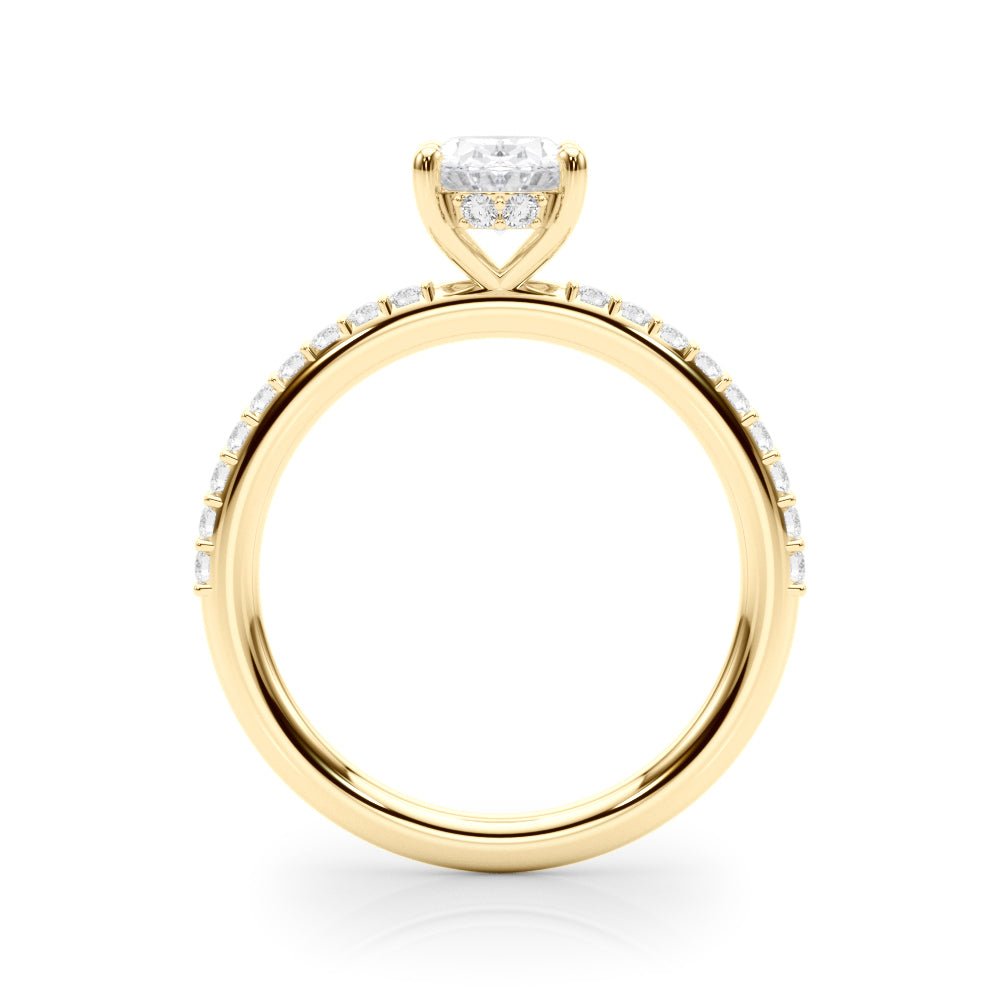 Oval Center Hidden Halo Pavé Engagement Ring - Diamonds By Rothschild