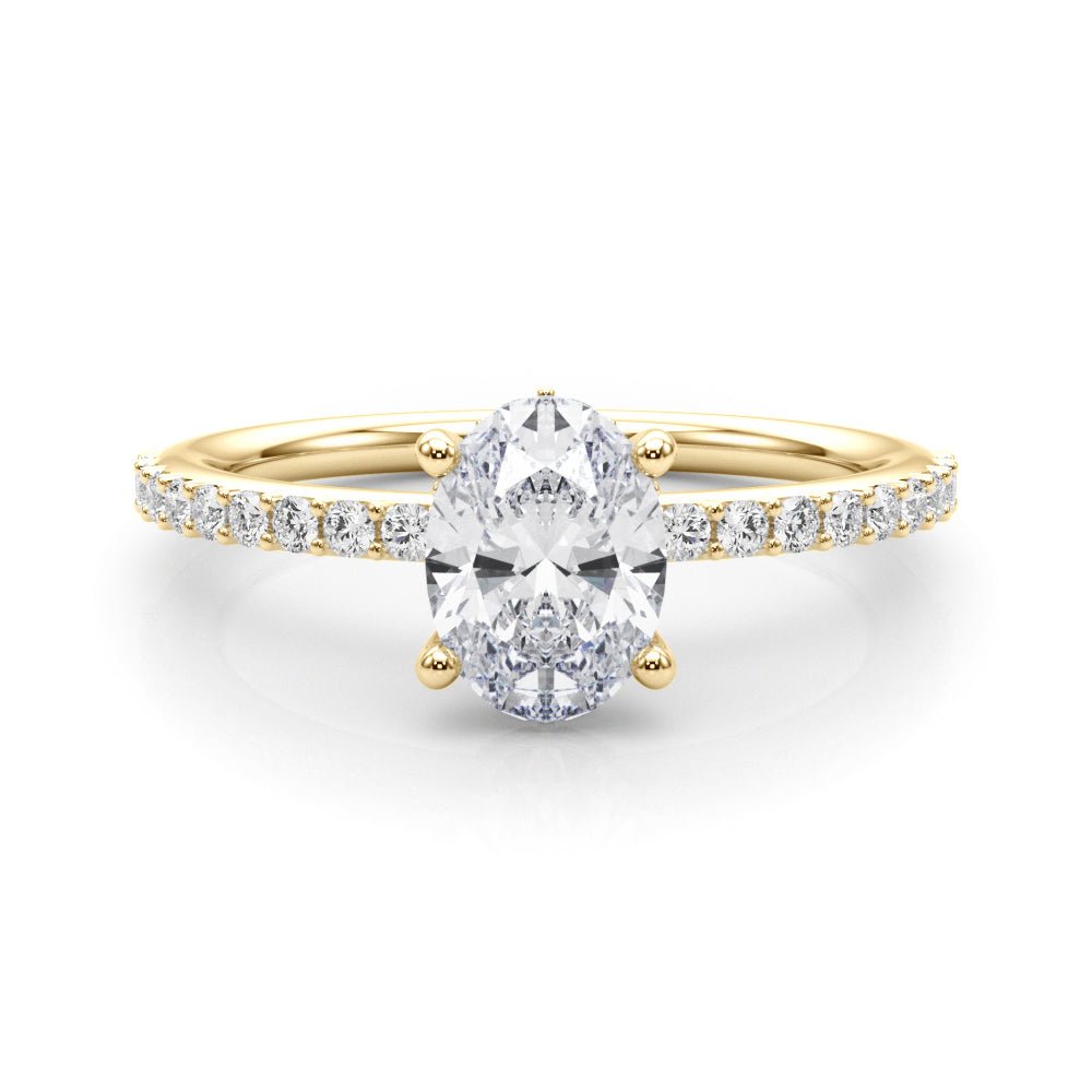Oval Center Hidden Halo Pavé Engagement Ring - Diamonds By Rothschild