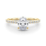 Oval Center Hidden Halo Pavé Engagement Ring - Diamonds By Rothschild