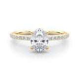Oval Center Hidden Halo Pavé Engagement Ring - Diamonds By Rothschild